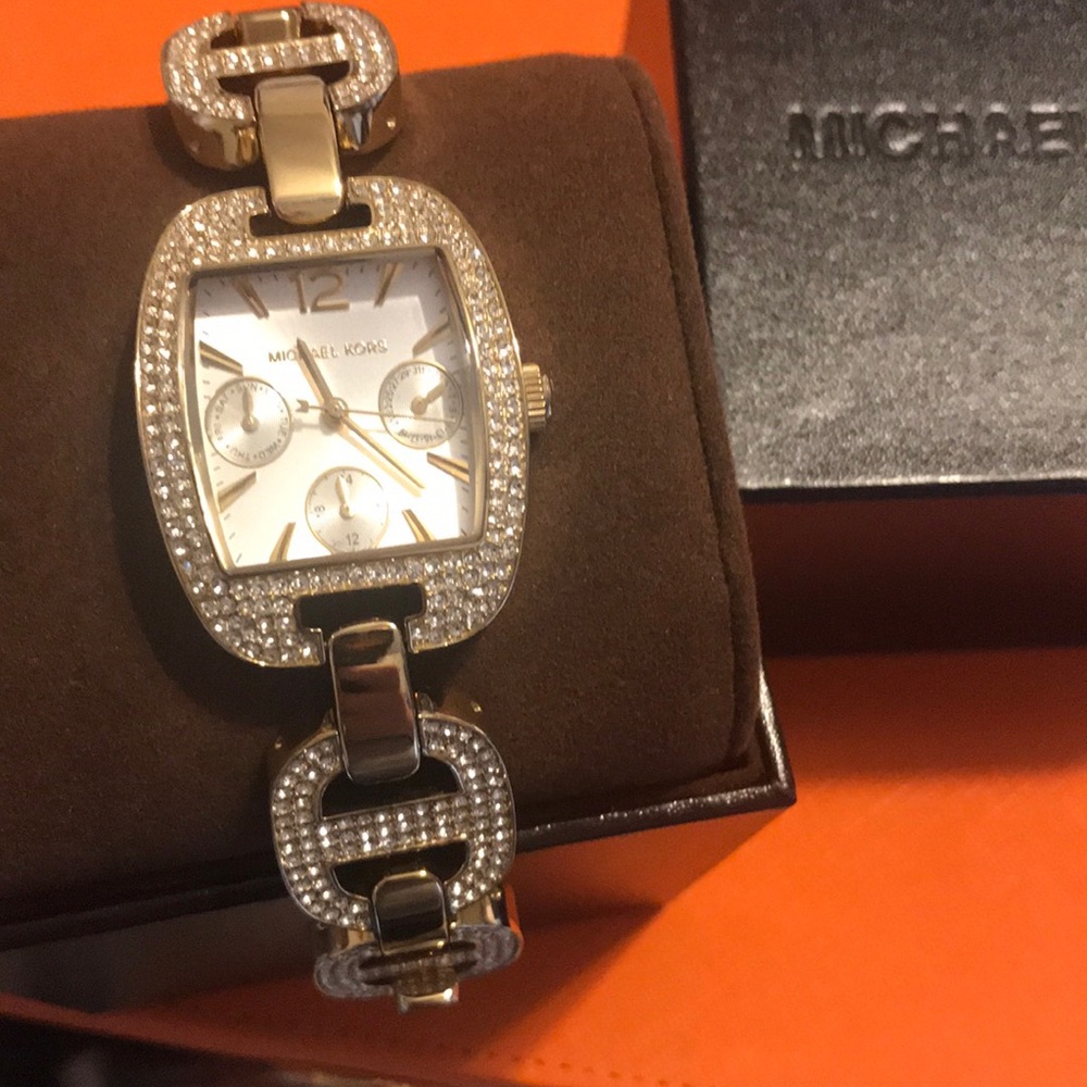 Gold and crystal Michael Kors watch
